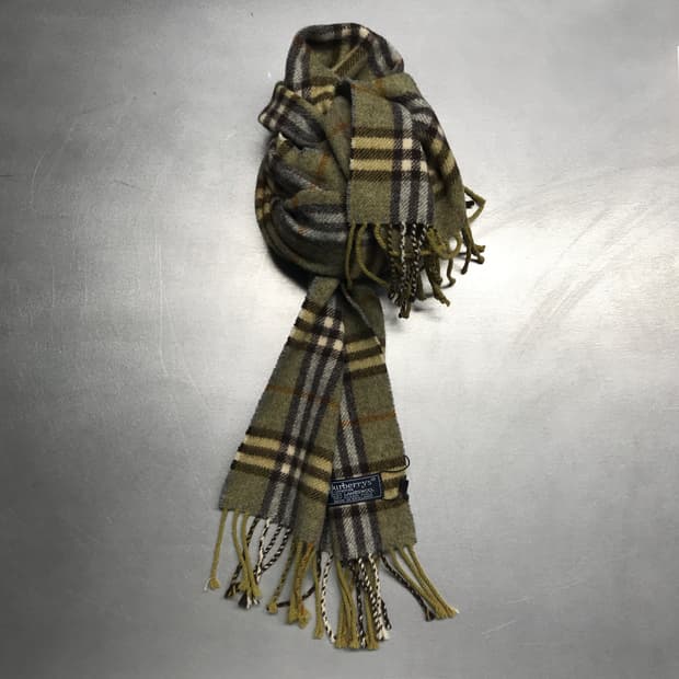 버버리 정품 램스울 머플러 카키