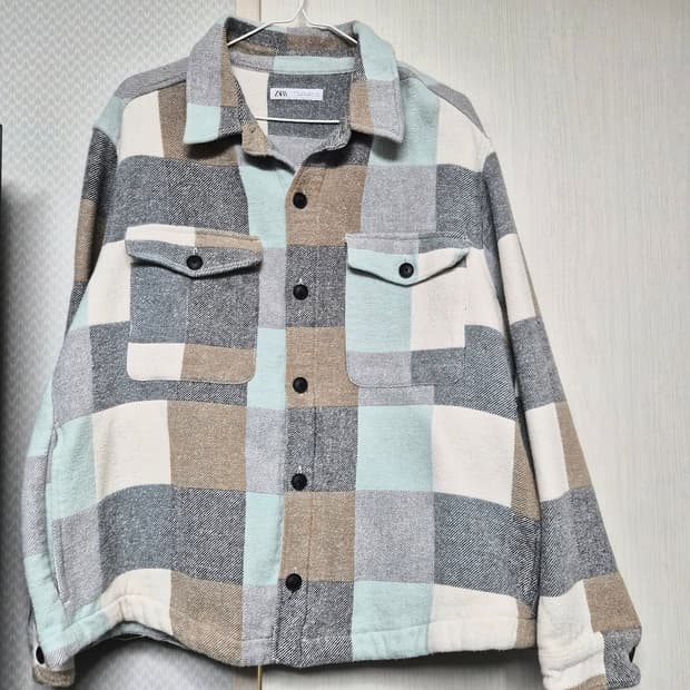 자라 남성 체크 셔츠 