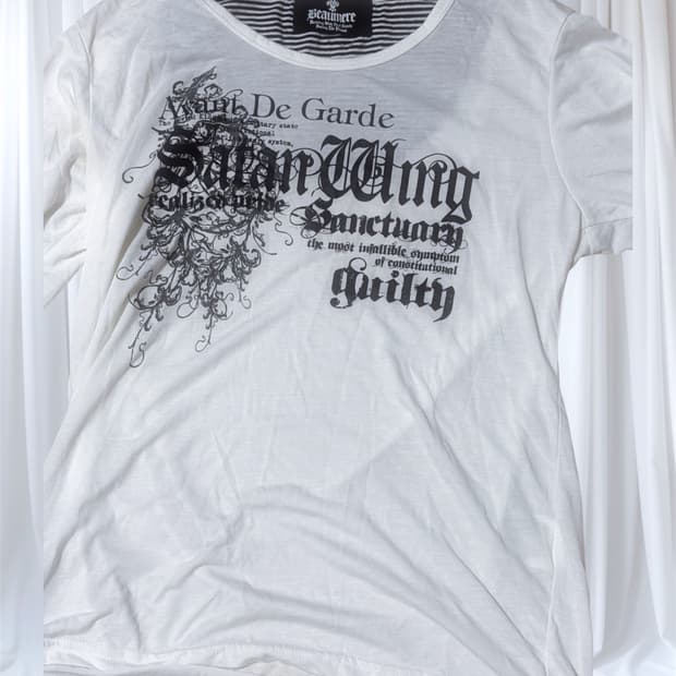 빈티지 y2k 고스펑크 레터링 슬리브티