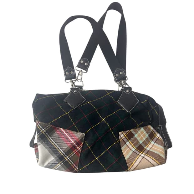 비비안웨스트우드 체크 숄더백 