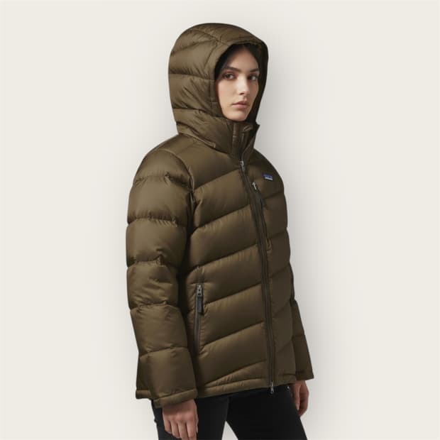 .55~66/ 파타고니아 구스다운 사선 후드 푸퍼 패딩점퍼