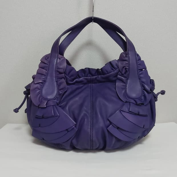 발렌티노 퍼플 레더 러플 이딜 호보백  (정품)