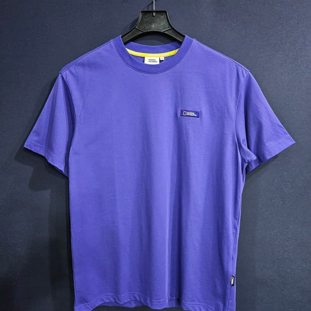 내셔널지오그래픽 퍼플 남성 세미오버핏 95 반팔티 