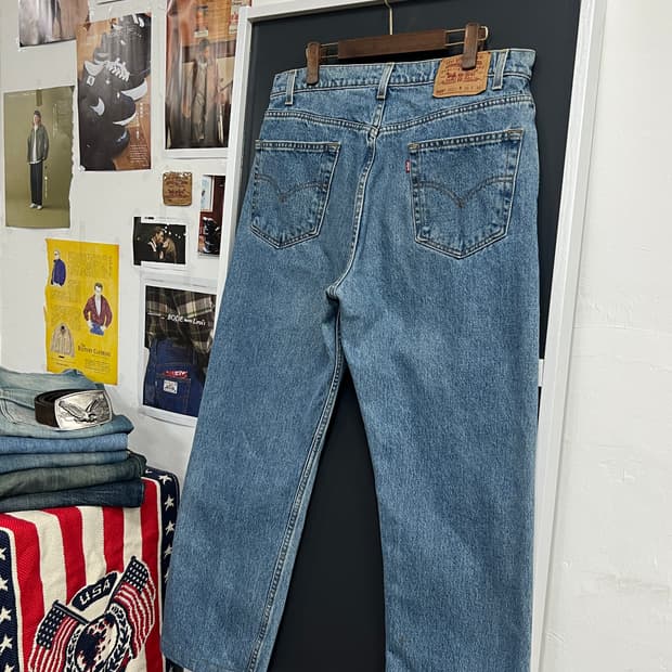 90s Levis 리바이스 505 레귤러 스트레이트 연청 데님 팬츠