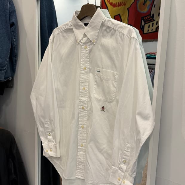 90s Tommy Hilfiger 타미힐피거 화이트 코튼 셔츠