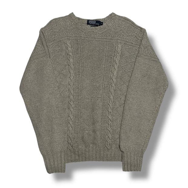 Polo Ralph Lauren 핸드니트 그레이 혼방 니트