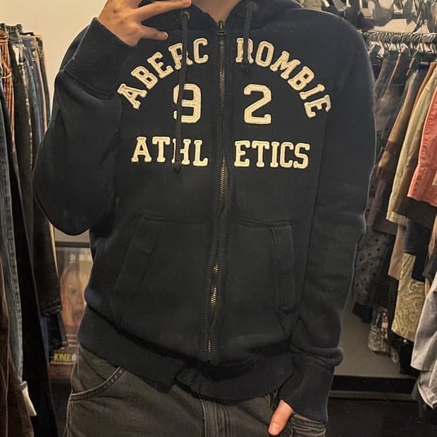 아베크롬비 92 애슬레틱 남색 네이비 후드 집업 M 95 기모 양홍원