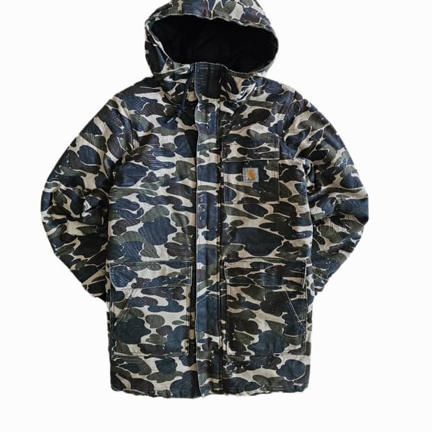 칼하트 시베리안 파카 카모 패딩 자켓 XS