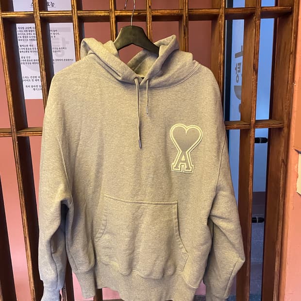 아미 빅하트로고 그레이 후드