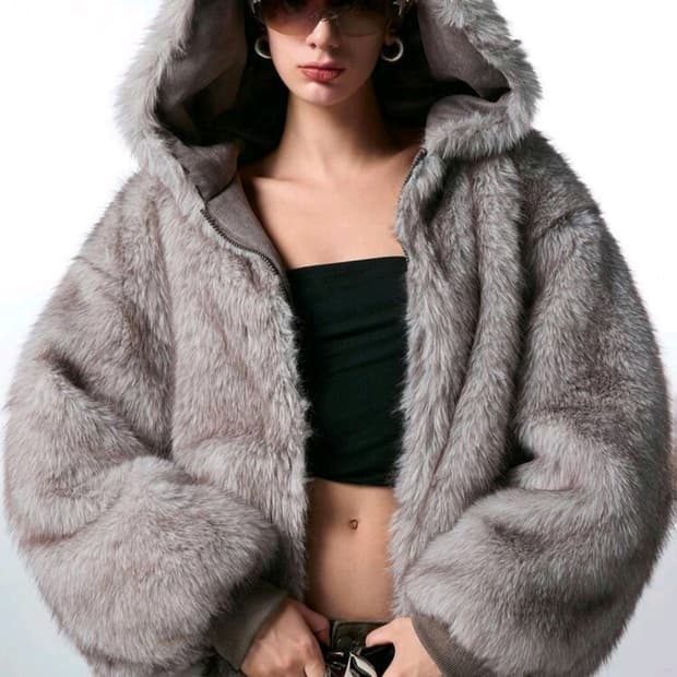 새상품 후드 퍼 자켓