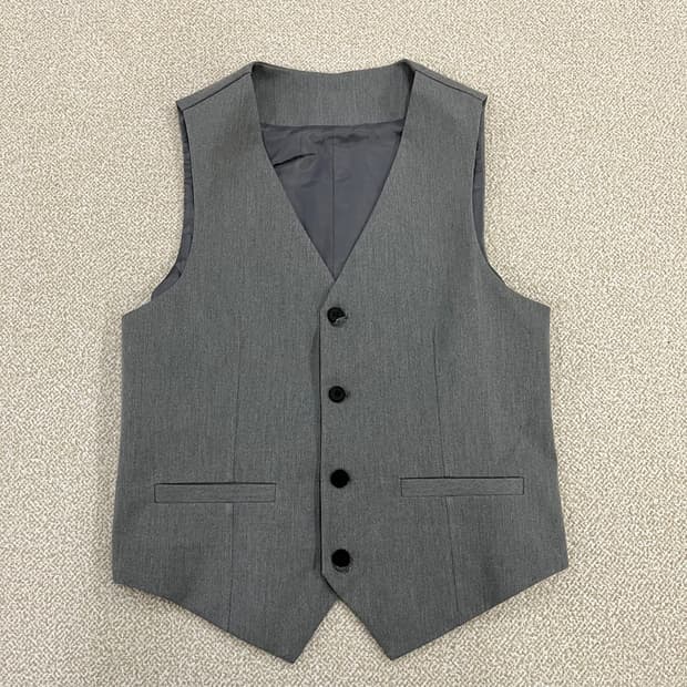 [46] 빈티지 그레이 슬림핏 정장 조끼 베스트 0102M1