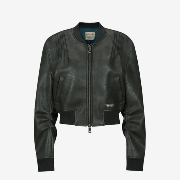 앤더슨벨 탄야 포 레더 핀턱 봄버 자켓