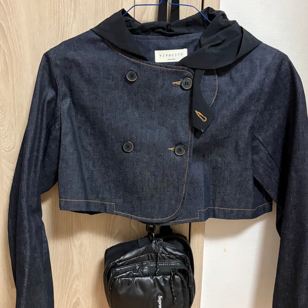 크롭 데님 생지 자켓