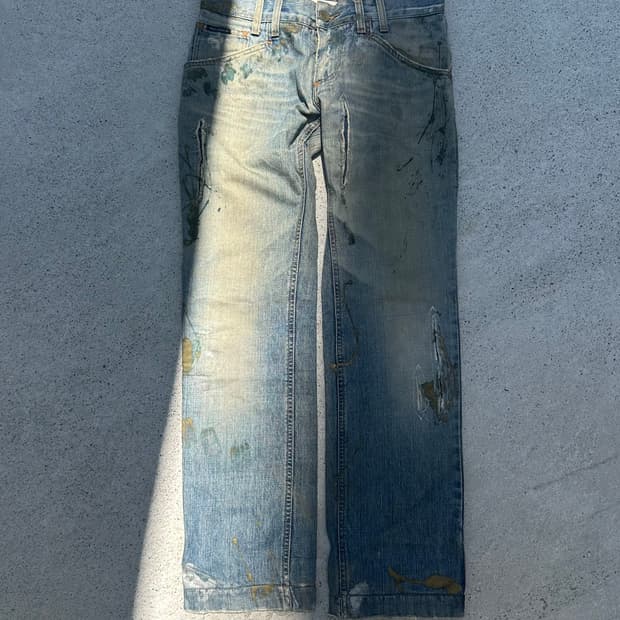 00’s Dolce & Gabbana painted denim