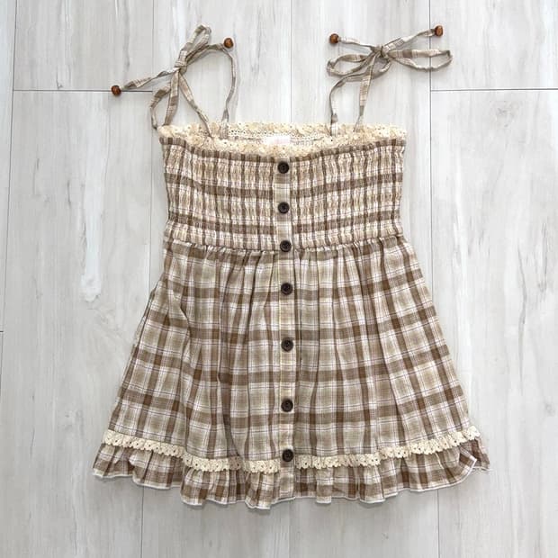 LIZ LISA Cozy Beige Check Sleeveless