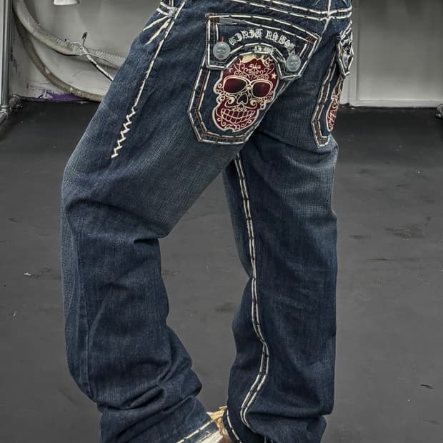 Laguna Beach 라구나비치 스컬 스티치 데님팬츠