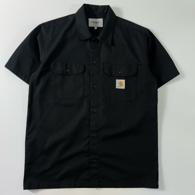 Carhartt 칼하트 WIP 블랙 포켓 반팔 워크 셔츠