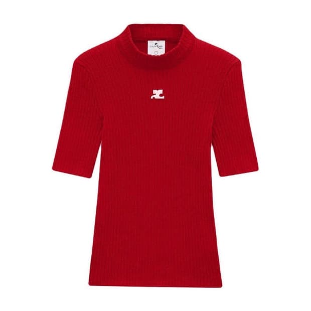 Courreges 골지 니트 반팔