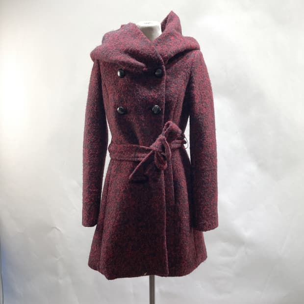 에고이스트 여성 후드 벨티드 울코트 레드 55