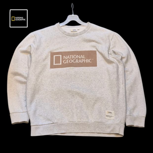 2XL 내셔널지오그래픽 오트밀 맨투맨 