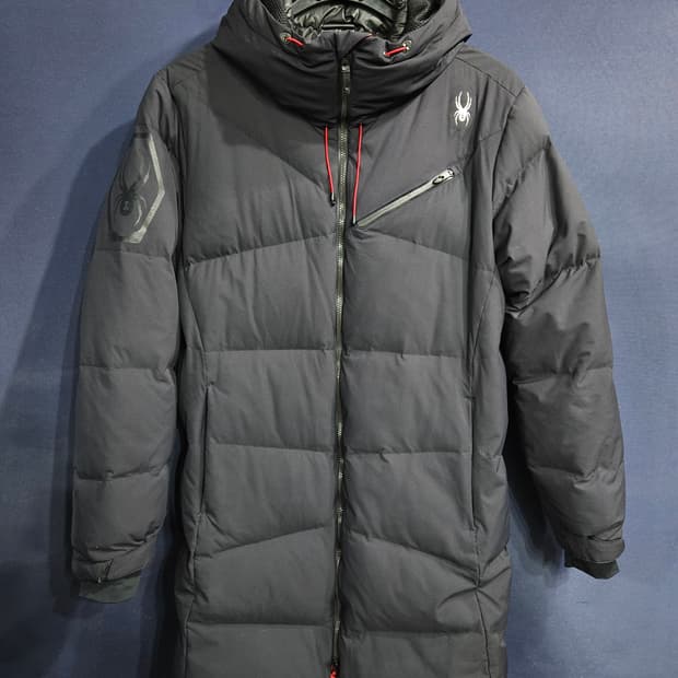 스파이더 블랙컬러 남성 105 덕다운 롱패딩 