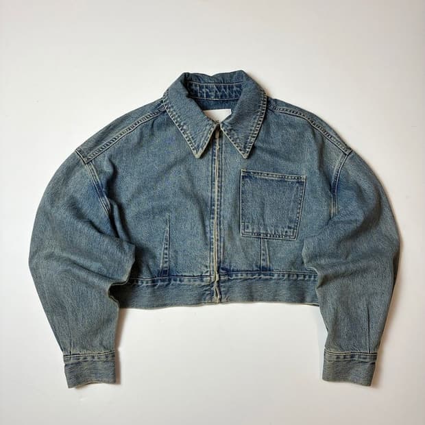 플랙 PLAC 22ss 크롭 오버핏 데님 트러커 자켓 PN8424