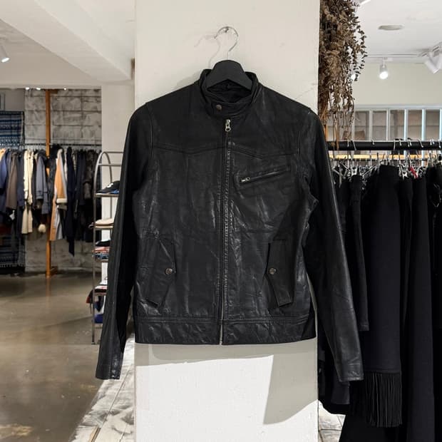 드렐라 블랙 싱글 라이더 레더 자켓
