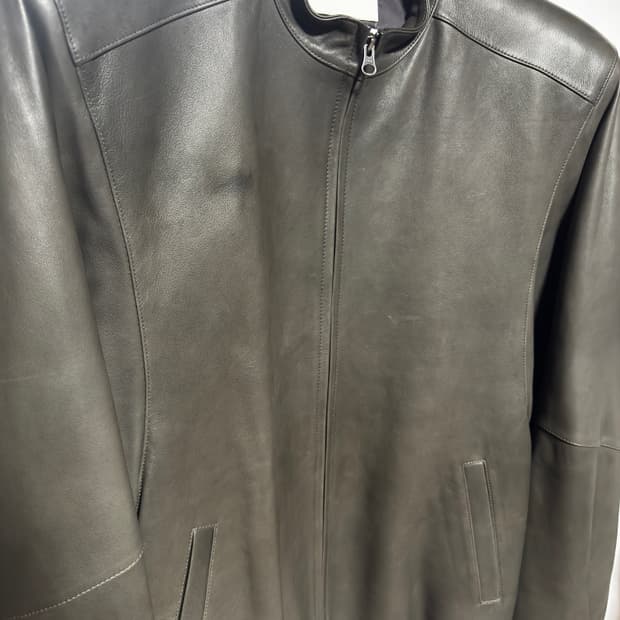 아모멘토 램스킨 레더 블루종