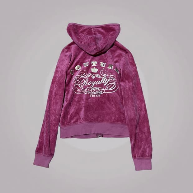 쥬시꾸뛰르 벨벳 핑크 후드집업