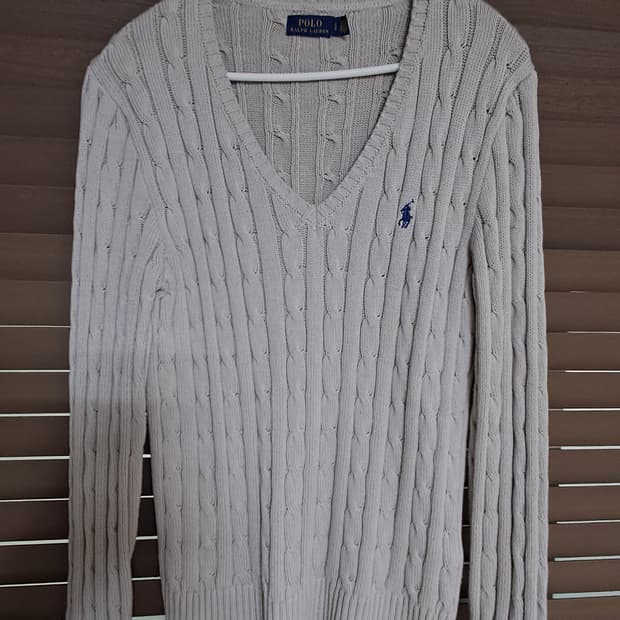 폴로 랄프로렌 V넥 케이블 니트