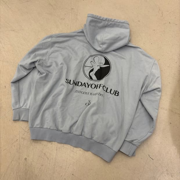 선데이오프클럽 빅로고 스카이블루 후드티