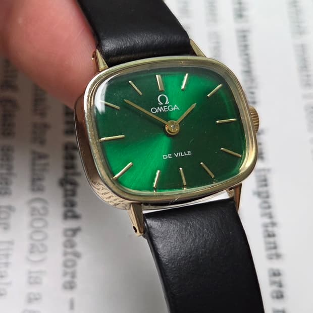 빈티지 오메가 드빌 테레비 썬레이그린 수동 메커니컬 여성용 
