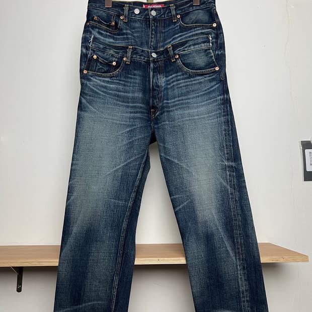 준야와타나베 리바이스 25SS 더블레이어드 새깅 인디고 데님