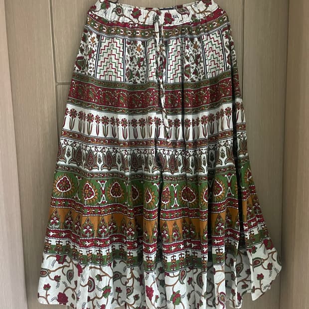 에스닉 히피 아메카지 면100 와이드 팬츠