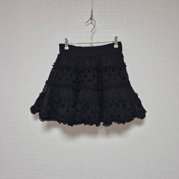 Tralala 라떼갸루 히메갸루 도트 쉬폰 프릴 스커트 입니다 ♡♡