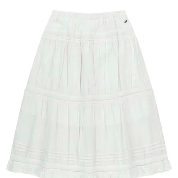 코이세이오 롱스커트 치마 SHIRRING MIDI SKIRT WHITE