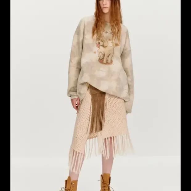 더오픈프로덕트 니트 랩 스커트