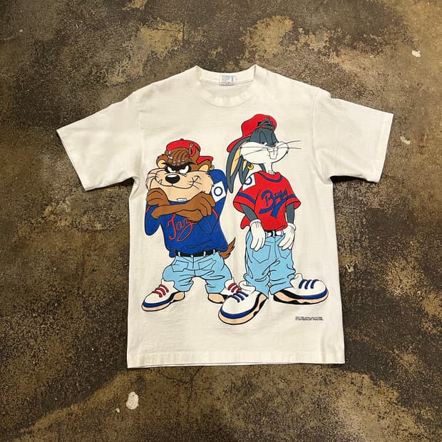 빈티지 90s 루니툰즈 크리스 크로스 패러디 티셔츠 