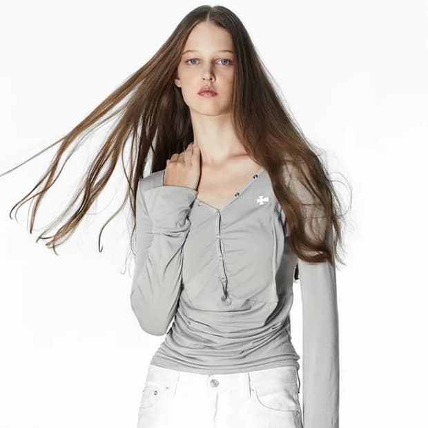 2000아카이브스 DRAPED HENLEY TOP 모카