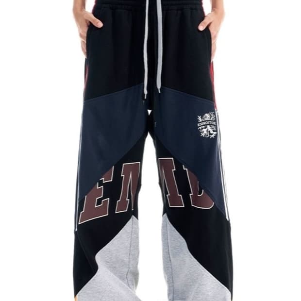 BLIND NO PLAN 컬러 블록 스웨트 팬츠 바지 L