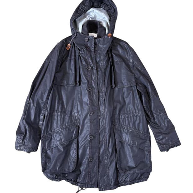 pure DKNY hooded layered coat