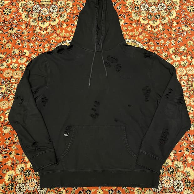 [2] lesugiatelier 펀칭 디스 후드티 블랙