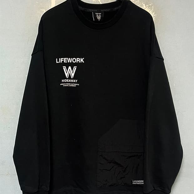 라이프워크 남자 맨투맨 오버핏 캐주얼 스트릿룩 L 100