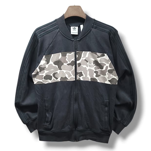 [XL/105] 아디다스 블랙 카모플라쥬 스플라이싱 집업