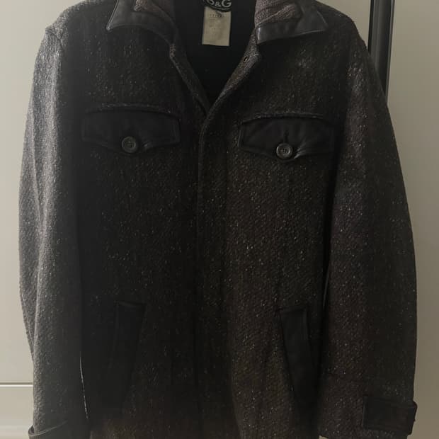 돌체앤가바나 니트 레더 울 자켓