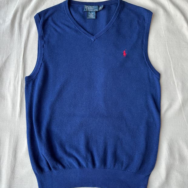 폴로 니트 베스트 캐시미어 혼방 XL