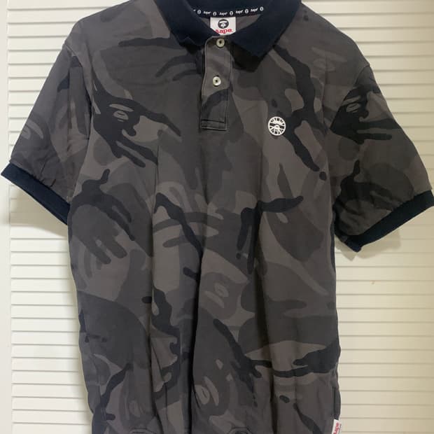 에이프 베이프 aape 카모 반팔 카라 티셔츠