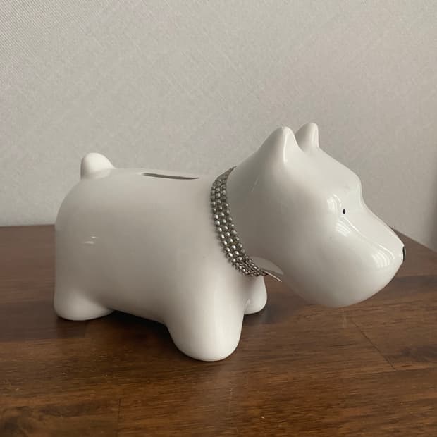 강아지 모티브 도자기 오브제 저금통