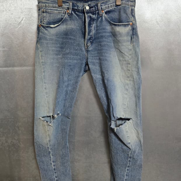 리바이스 502 Jeans 데미지 워싱 청바지