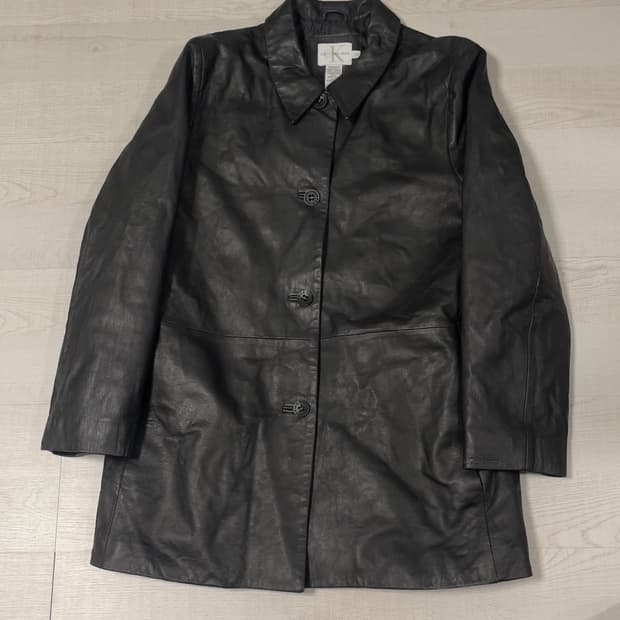 캘빈클라인 레더 블랙 가죽 카코트(머듈,꼼데가르송 옴므)